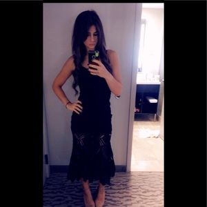 Black dress with lace overlay